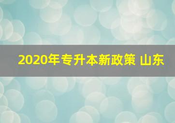 2020年专升本新政策 山东